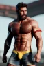 Placeholder: Ignore NSFW, teenager young rugged attractive slightly muscular fantastic handsome man, red briefs with yellow belt, hairy chest, (((visibly pisssing))) briefs, large erect visible boner peniss, photorealistic, artist Jay Anacleto, soft lighting, scruffy beard