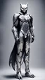 Placeholder: Owlman linear image full body, silver and white color