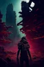 Placeholder: CybPost-Apocalyptic Tribal Wasteland , neo cyberpunk people, deep colors, , The atmosphere dystopian, mechy, ruins, sharp focus, intricate details, weird, cinematic