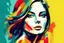 Placeholder: modern abstract woman painting vector