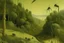 Placeholder: An olive green kingdom with insects painted by Caspar David Friedrich
