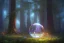 Placeholder: glowing bubble portal in a clearing glade in a redwood forest at night. shimmering portal. the forest redwood trees are lit by a glow. by cyril rolando and naomi okubo and dan mumford and ricardo bofill. beeple. noah bradley. digital render. digital painting. trending on artstation. concept art