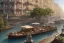 Placeholder: Boat restaurants in front of Empire Metropolis+hanging garden of babylon+karnaca+rome+istanbul+Burano+barocco Skyscraper+steampunk+colorful city,alphonse mucha,greg rutkowski,matte painting, cryengine