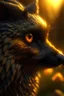 Placeholder: "A beautiful little robin bird sitting on the nose of a black wolf with intense yellow eyes, macro shot, side view, golden hour, sunshine rays, idyllic nature, breathtaking intricate details, hyper realistic, trending on Art station, concept art: Meticulously hyperdetailed fantasy photo with breathtaking intricate details, by WETA FX and industrial light and magic, intricate elaborate RTX enhanced CGI render"