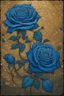 Placeholder: Surreal-dadaism of beautiful blue roses fauvism mondrial by Ross Draws,Andy Kehoe, Hokusai, bold colors,gold foil, zentangle art by Norman Rockwel