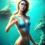 Placeholder: lady player top in the ocean