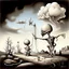 Placeholder: out of proportion, surreal landscape of an embalming biomorphic puppet osmosis, by Yves Tanguy and Aleander Jansson, oil painting, disaffected perspective disorder,, minimalism, by H.R. Giger