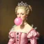Placeholder: Peinture rose de Marie-Antoinette avec une bulle de chewing-gum rose