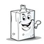 Placeholder: happy milk carton cartoon