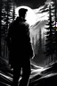 Placeholder: Alan Wake 2, I'll show you the Herald of Darkness, negative black, white, and gray Speedpaint with large brush strokes, by Junji Ito