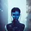 Placeholder: double exposure of a futuristic cyberpunk woman in an alien city by alessio albi --v 4