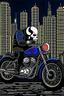 Placeholder: punisher sku;; city motorbike in the style of Hiroshi Nagai