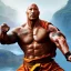 Placeholder: Fantasy, Dwayne Johnson as shaolin monk, heroic, award winning, insanely detailed, sunlit, realistic, fighting,acrylic paint, 8k resolution, hdr