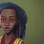 Placeholder: Portrait of a 9 year old funny African toddler witch with bushy hair by Nick Harris