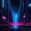 Placeholder: Edgy poster graphic of cinematic cyberpunk synth wave cityscape