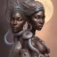 Placeholder: sango fantasy, fantasy magic, intricate, sharp focus, illustration, highly detailed, digital painting, concept art, matte, masterpiece head sexy view black African beauty black afro hair space lady silver snake skin African princess moon