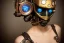 Placeholder: Beautiful steampunk portrait of a robot cyborg in a cyberpunk mask a