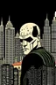 Placeholder: punisher sku;; city in the style of Hiroshi Nagai