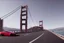 Placeholder: A Tesla 'Model S' is racing at top speed, on the 'Golden Gate' bridge. (CINEMATIC, WIDE ANGLE LENS, PHOTO REAL)