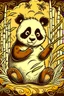 Placeholder: SIMPLE DRAW TO COLORING OF A PANDA WITH A BAMBOO BACKGROUND, CARTOON STYLE, LOW DETAILS, THICK LINES, NO SHADING, NO COLOR