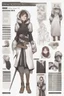 Placeholder: A dnd character sheet. A woman dressed for the cold north in black and white furs, with brown hair