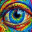 Placeholder: show me a psychedelic painting of eyes