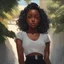 Placeholder: portrait Anime black woman cute-fine-face, pretty face, realistic shaded Perfect face, fine details. realistic shaded lighting by Ilya Kuvshinov Giuseppe Dangelico Pino and Michael Garmash and Rob Rey, IAMAG premiere, WLOP matte print, cute freckles, masterpiece