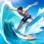 Placeholder: anime boy, surfer boy, surf, waves, perfect wave