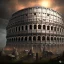 Placeholder: Intricately detailed view of a post-apocalyptic dexaying Roman Colloseum, digital art, dark fantasy style, hyperdetailed, complementary colors