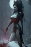 Placeholder: Geena Davis as evil queen in black leather gown, evil, busty, cleavage, curvy, angry, stern look. character design by cory loftis, fenghua zhong, ryohei hase, ismail inceoglu and ruan jia. unreal engine 5, artistic lighting, highly detailed, photorealistic, fantasy