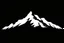Placeholder: mountain vector shape, white on black