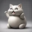 Placeholder: a adorable toy coin safe which is shaped like a cute fat cat, one arm in the air, coin slot in top of head, complex contrast, realistic, concept art,