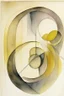 Placeholder: abstract watercolour by barbara hepworth and paul klee in gold and grey