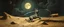 Placeholder: master oil painting by Rembrandt, good afternoon clay moon chill hyper bigger than life zebra dream trickster golem peeking out of a sand twister whirlwind cocoon, all inside a bottle