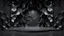 Placeholder: a 3d fractal stage structre made of metallic dark color -gray 3d structures, pertty artistc background