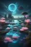 Placeholder: "Generate a surreal and dreamlike landscape where the sky is filled with floating islands and bioluminescent flora. Create a sense of wonder and otherworldly beauty in the image."