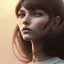 Placeholder: girl, cute, young, teen, brown hair, brown eyes, medium hair, bangs side part, head and shoulders portrait, head and shoulders portrait, 8k resolution concept art portrait by Greg Rutkowski,