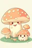 Placeholder: Cute mushroom, soft colors, baby mushroom and mama mushroom