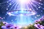 Placeholder: A beautiful photo realistic shiny flying saucer, of light floating in the sky, crystals water, diamonds, glitter smalls white butterflies and littles stars, white and glitter, cosmos, 4k, ultra details, real image with intricated details, unreal engine 4