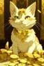 Placeholder: cat in gold money anime