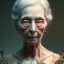 Placeholder: old lady character, ominous, waist up portrait, intricate, oil on canvas, masterpiece, expert, insanely detailed, 4k resolution, retroanime style, circular reflective eyes, cinematic smooth, intricate detail , soft smooth lighting, soft pastel colors, painted Renaissance style