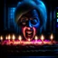 Placeholder: loab horror woman birthday, motion blur, 8k, downlight, soft light, depth of field, photorealism, trending on art station, lotsa detail