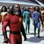 Placeholder: [Star Trek, Kupka's style] And that was the colors of the saucer? No, Worf the Klingon in swimsuit.