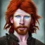 Placeholder: Portrait of young Courtney Gains as a ruggedly handsome, joyful, roguish pirate, charismatic, attractive male, masculine, precisely detailed clear eyes, perfect, unblemished, flawless skin, softly freckled face; meticulously detailed multi-hued ginger carrot-colored cherry fire red hair; fantasy, intricate, elegant, highly detailed, digital painting, concept art, matte, sharp focus, illustration, art by artgerm, greg rutkowski and alphonse mucha