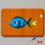 Placeholder: video games icon, 2d, cute tilapia fish over kitchen cutting board, shiny object, graphic design, high contrast, artstation --uplight