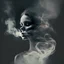 Placeholder: Woman shape in art with smoke