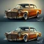 Placeholder: futuristic style concept, vintage hotrod oldtimer vehicle, retro design study, classic steel wheels, toned colors