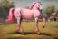 Placeholder: a pink horse like a 19th painting