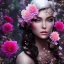 Placeholder: black skin fairy, beautiful portrait, flowery landscape