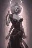 Placeholder: Mae West as evil queen in black leather, leather, busty, cleavage, angry, stern look. character design by cory loftis, fenghua zhong, ryohei hase, ismail inceoglu and ruan jia. unreal engine 5, artistic lighting, highly detailed, photorealistic, fantasy